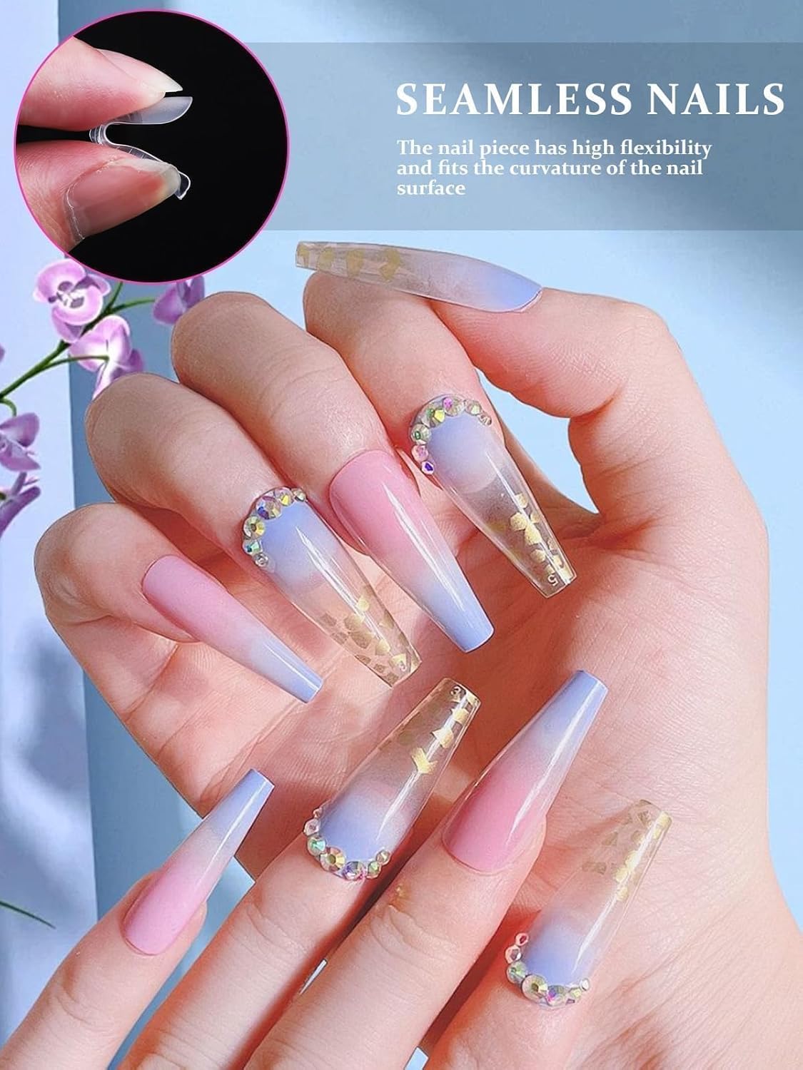 TOROKOM 120Pcs Poly Extension Gel Dual Nail Forms T-Shapes Clear Nail Forms Full Cover Coffin Nail Molds 12 Sizes for Gel Manicure Nail Art Design Salon&DIY-BrightBean Baby