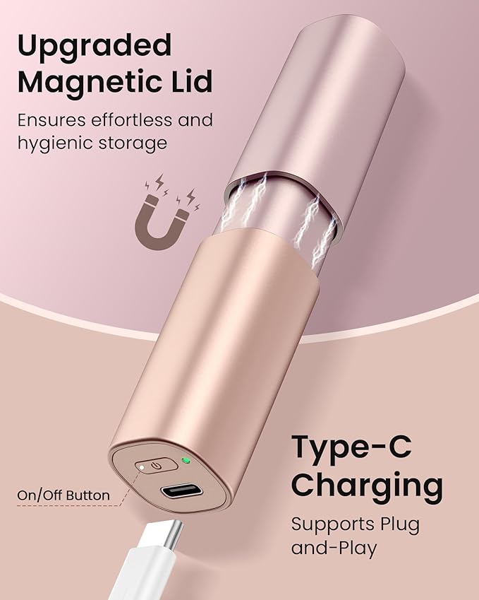 Rechargeable Facial Hair Remover for Women: Painless Mini Face Razors Shaver with 2 Replacement Heads,Electric Facial Hair Removal Device for Upper Lip, Chin & Face for Home & Travel-BrightBean Baby