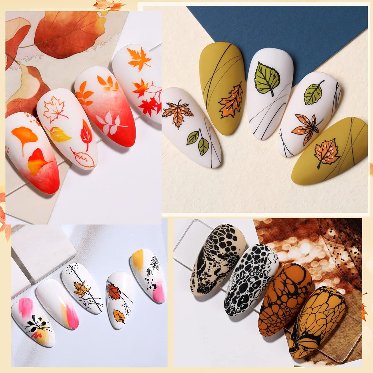 Born Pretty Nail Stamping Plates 8PCS Nail Art Design Kit Fall Winter Halloween Christmas Tree with Snowflake Cute Deer Nail Art Image Plates Halloween Christmas Patterns Templates DIY Printing Tools-BrightBean Baby