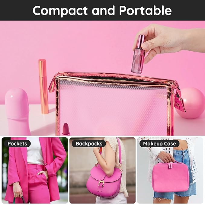 Segbeauty 5pcs Travel Refillable Atomizer, 10ML Empty Sprayer for Perfume, Mini Portable Glass Spray Bottle Dispenser for Cosmetic Accessories, Outgoing Travel Essentials-BrightBean Baby