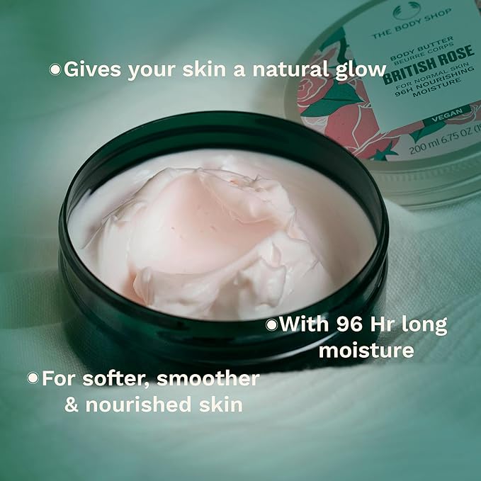 The Body Shop British Rose Body Butter – Nourishing & Moisturizing Skincare for Normal Skin – Vegan – 6.75 oz-BrightBean Baby