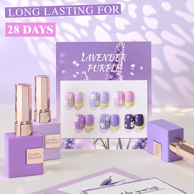 Double Rhythm 6 Pcs 15 ML Gel Polish Set Same Color Same Bottle Soak Off Gel Polish Kit Nail Art Manicure Salon DIY at Home for Women (Light Dark Purple Violet Rose Pink-T6-16)-BrightBean Baby