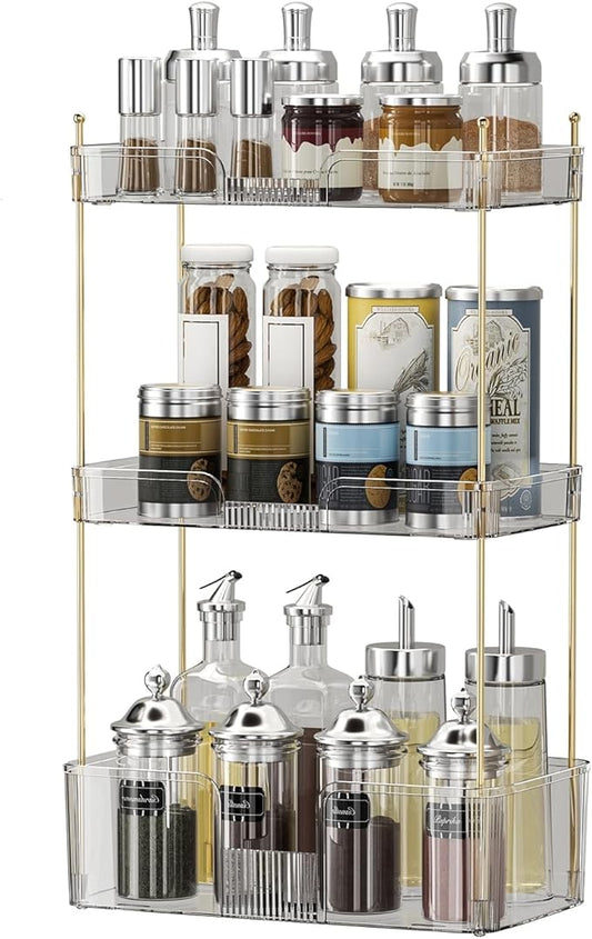 3 Tier Bathroom Countertop Organizer, Makeup Skin Care Organizer, Perfume Tray Vanity Countertop Organizer for Bathroom Countertops-BrightBean Baby
