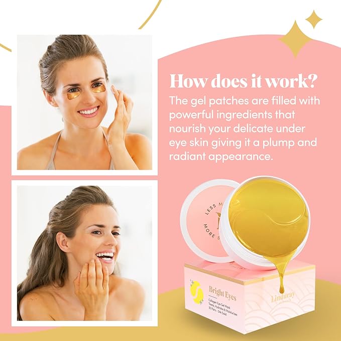 24K Gold Collagen Under Eye Mask - Bright Eyes Anti Aging Treatment-BrightBean Baby