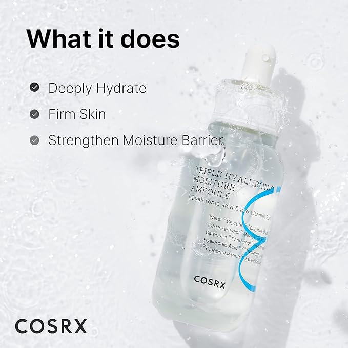 COSRX Hydrium Triple Hyaluronic Moisture Ampoule, 40ml / 1.35 fl.oz | Hyaluronic Acid Viscous Serum | Korean Skin Care, Animal Testing Free, Paraben Free-BrightBean Baby