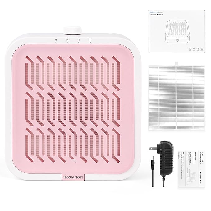 LIONVISON Nail Dust Collector for Salons: Vacuum Fan Dust Suction Machine for Beginners DIY - Manicure Pedicure Tool with Reusable Filter for Home-BrightBean Baby
