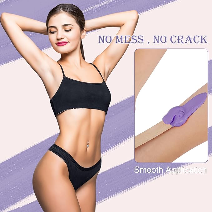 PURPLESKY 80oz Hard Wax Beads Bulk - Hair Removal Waxing for Body Face Back Underarm Leg - At Home Salon - SPA Choice - Quick Coarse Remove - Long Lasting-BrightBean Baby