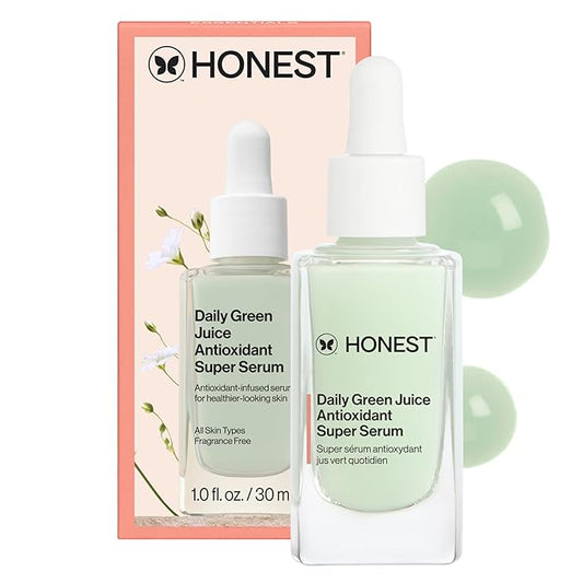 Honest Beauty Daily Green Juice Antioxidant Super Serum | Improves Skin Tone + Texture | Gentle for Sensitive Skin, Fragrance Free, Vegan | 1 fl oz-BrightBean Baby