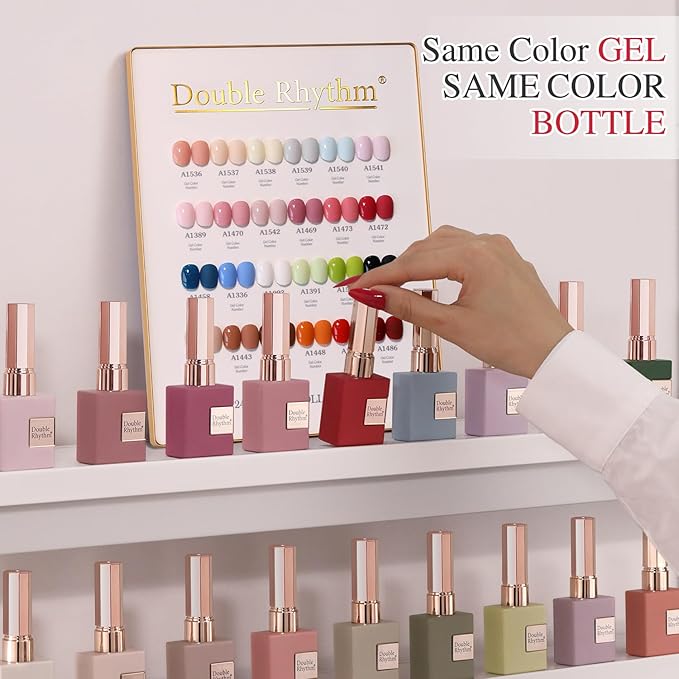 Double Rhythm 28Pcs 0.5Oz Gel Nail Polish Set Same Color Same Bottle Soak Off Gel Polish Kit Nail Art Manicure Salon DIY at Home for Women (White Pink Collection-T24-2)-BrightBean Baby