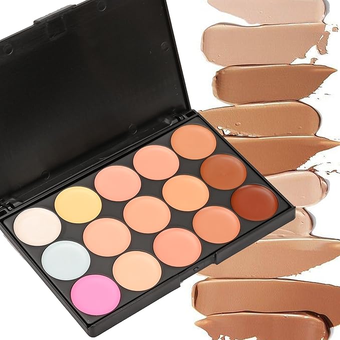 15 Colour Makeup Contour Palette Cream Kit, with 11 Pcs Complete Function Makeup Brushes Set and Storage Bag, Highlighting Light, Medium to Dark, Vegan & Cruelty Free-BrightBean Baby
