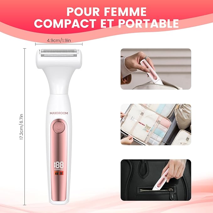 Bikini Trimmer for Women, All-in-ONE Waterproof Lady's Electric Razor Shaver and Facial Hair Removal, Rechargeable Body Hair Trimmer Grooming Sets for Leg, Armpit, Face, Eyebrow (White)-BrightBean Baby