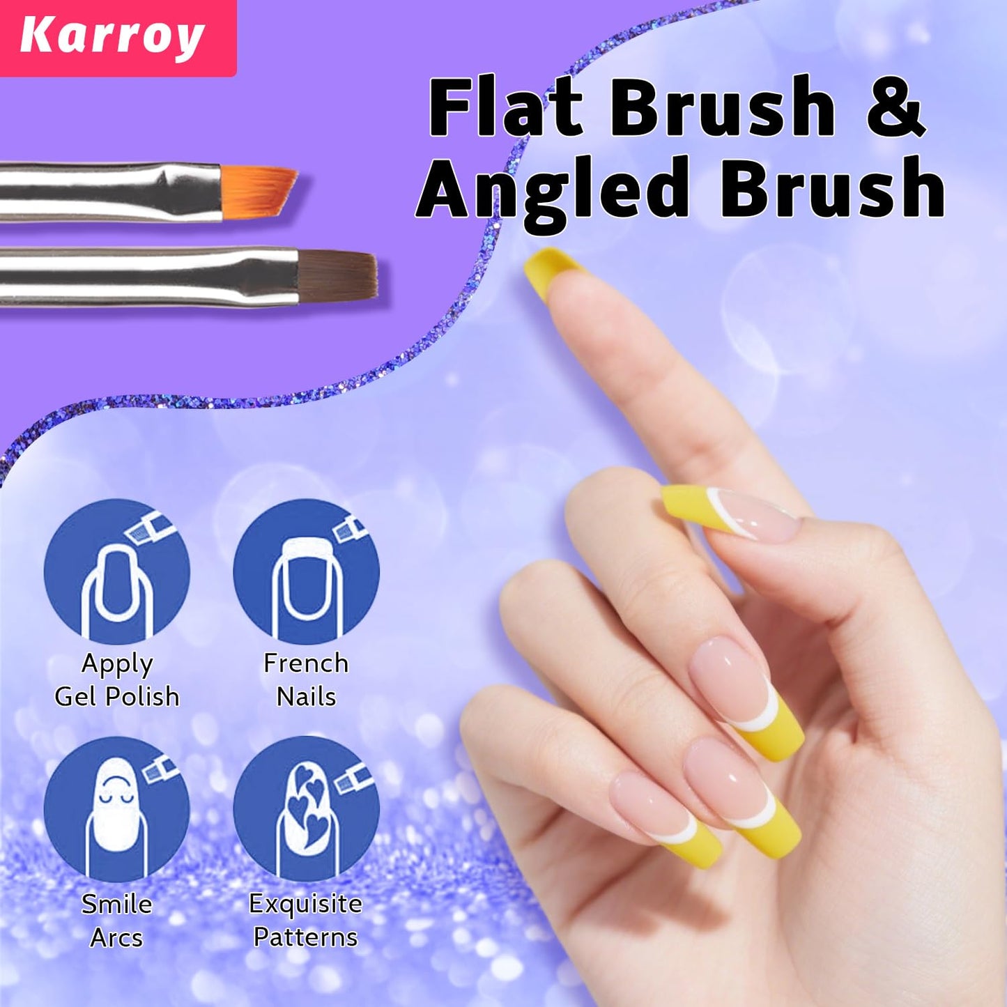 Nail Art Brushes Kit, Multifunctional Nail Brushes for Nail Art Nail Design Brush Gel Nail Brush for Nail Extension Nail Art Liner Brush Dotting Tools for DIY (6PCS Brushes)-BrightBean Baby