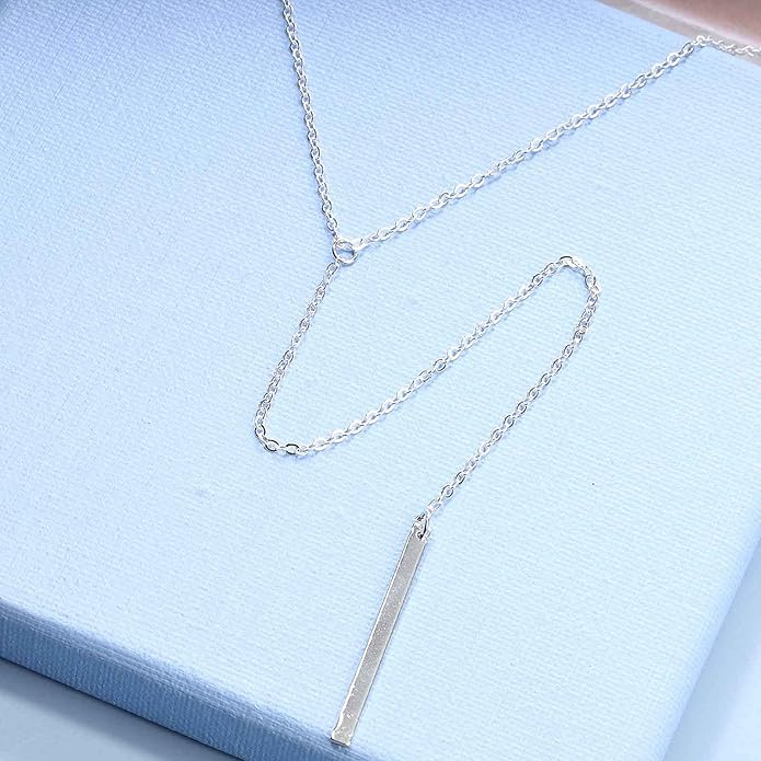 Boho Long Bar Necklace Choker Y Lariat Necklace Chain Minimalist Drop Necklace Jewelry for Women and Girls-BrightBean Baby