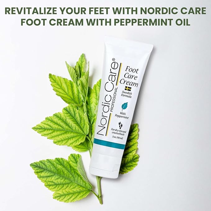 Nordic Care peppermint Foot Care Cream - Intensive Repair Foot Cream With Eucalyptus & peppermint Oil For Dry Feet & Cracked Heels, Foot Care Cream Provide Deep Hydration | (6 oz, Pack of 1)-BrightBean Baby
