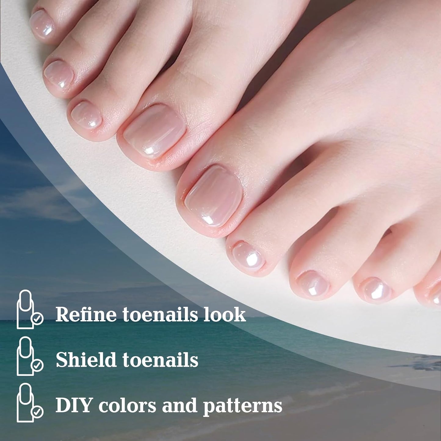 UNA GELLA Toe Nail Tips 504Pcs Short Square False Soft Gel Full Cover Fake Toe Nails Matte Toe Nails 12 Sizes Pre-shape Fake Toenails Gel Toe Nail Tips For Nail Extension Home DIY Nail Salon-BrightBean Baby