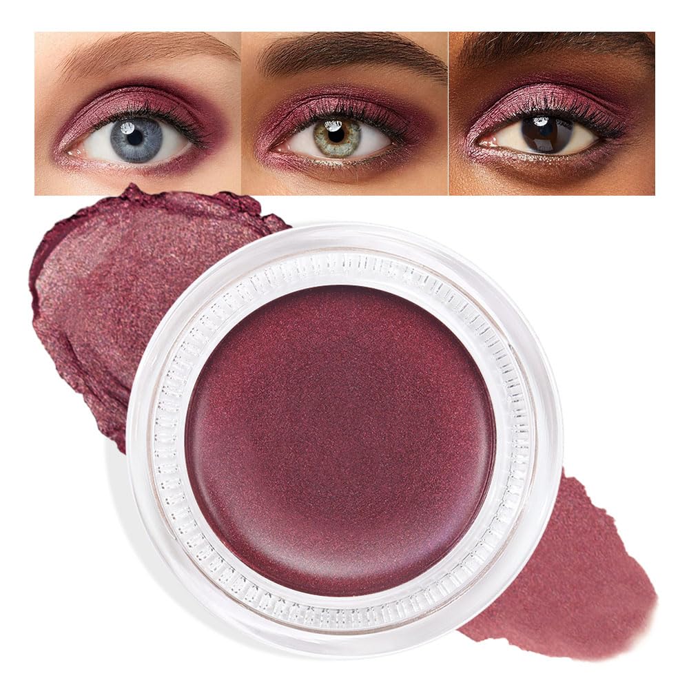 Cream Glitter Orchid Shimmer Metallic Eyeshadow Palette Makeup, Natural Single Mini Instant Holographic Eyeshadow For Women, Sombras Crema Para Ojos, Talc, Paraben & Cruelty Free, 26-BrightBean Baby