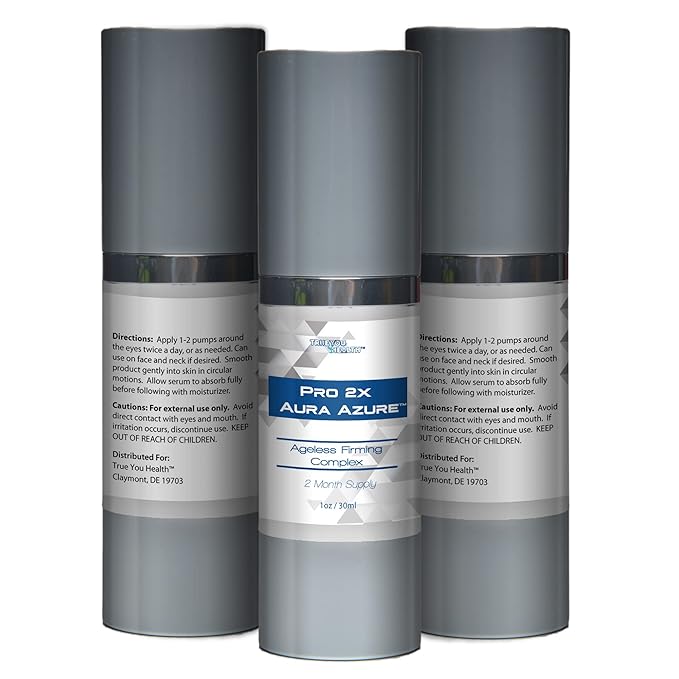 Pro 2x Aura Azure Serum - Anti Aging Serum - 2 Month Supply - Skin Firming Complex to Reduce Wrinkles Appearance - Exfoliate - Nourish - Improve Hyperpigmentation & Dark Circles - Aid Cell Renewal-BrightBean Baby