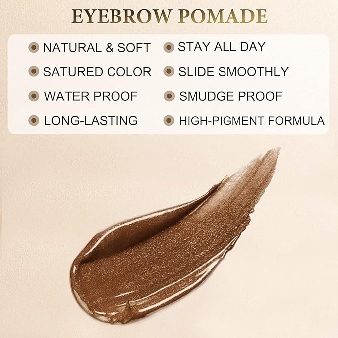 Eyebrow Pomade - Waterproof Brow Pomade for Long-lasting Results,Smudge Proof and Sweat Resistant Formula,Natural Eyebrow Makeup for All Skin Types and Tones - Auburn-BrightBean Baby