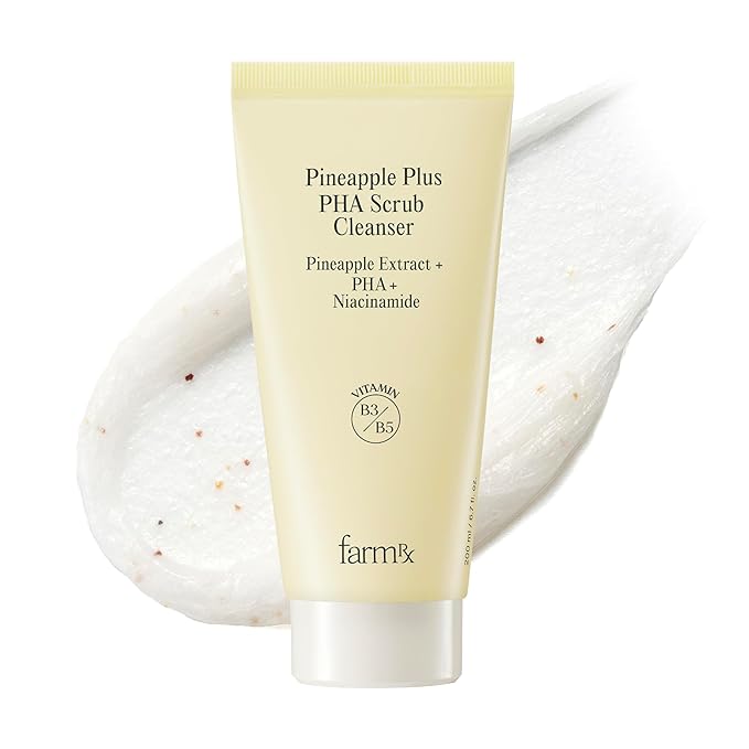 Farm Rx Pineapple Plus PHA Scrub Cleanser (6.7fl oz) - Gently Exfoliating Face Wash for Smooth, Bright Skin. Korean Skin Care. PHA, Niacinamide, Panthenol.-BrightBean Baby