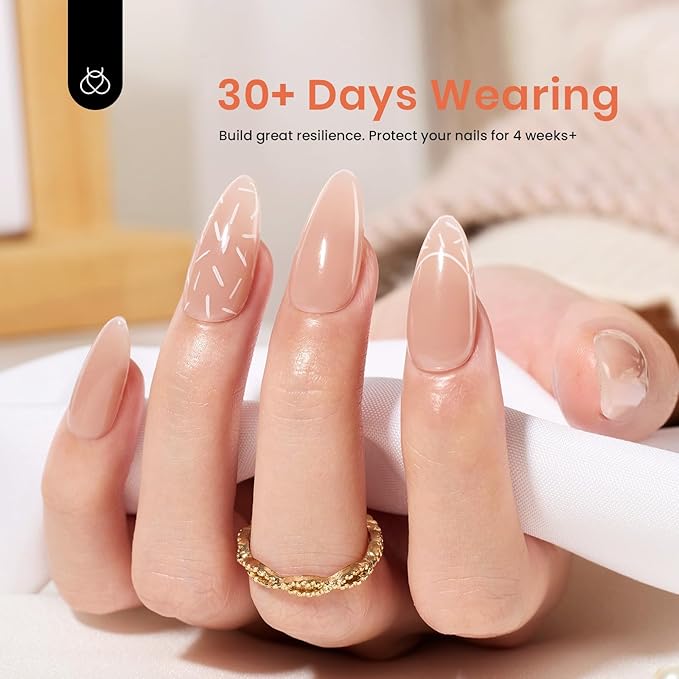 Beetles Builder Gel 7 in 1 Strengthener Gel Nail Polish Nude Color Jelly Beige for Nail Apex and Extension Cover Building Nail Salon DIY Manicure Design-BrightBean Baby