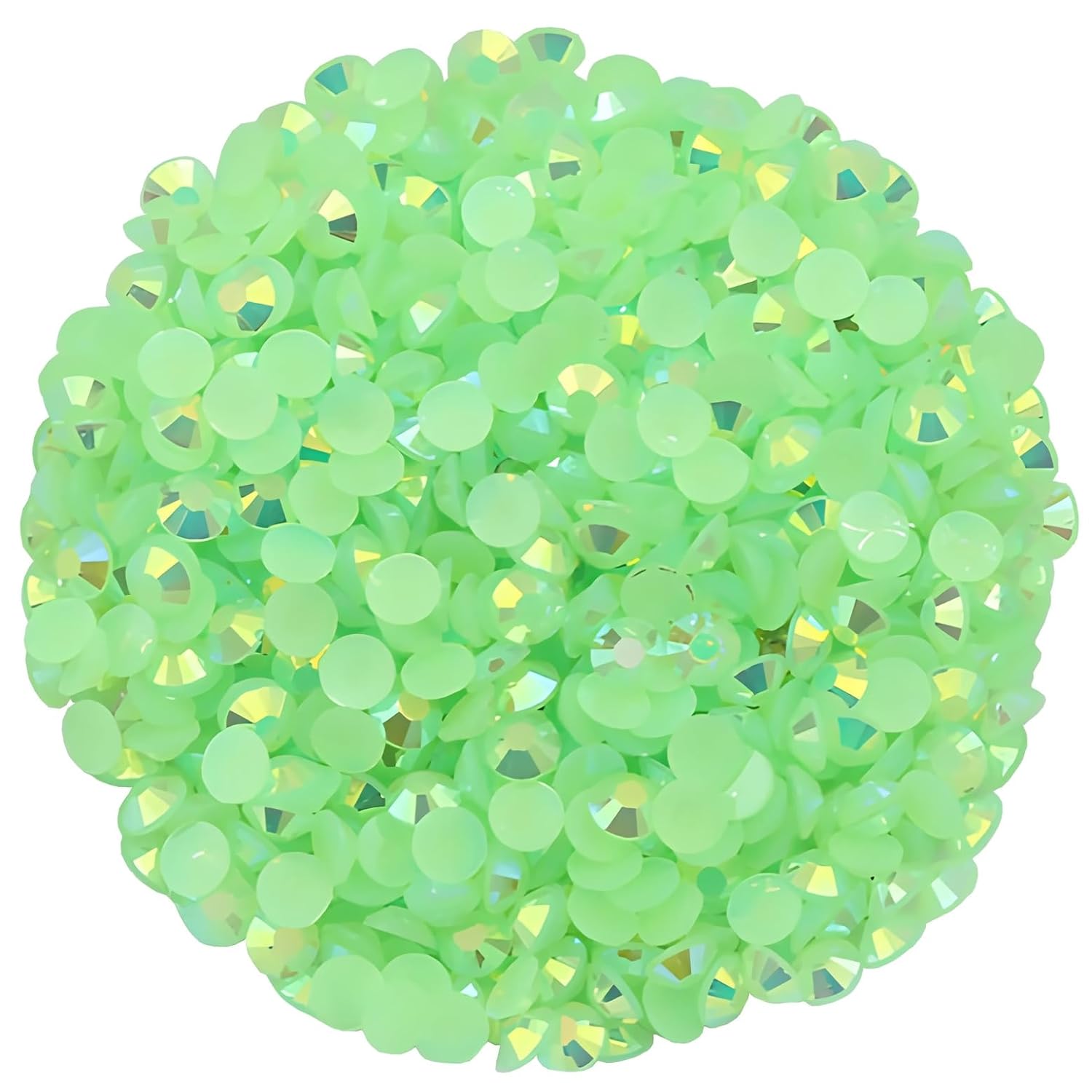1440 Pcs SS20 5mm Flatback Rhinestones for Nails Art Crafts Glitter Round Shine Gems AB Crystals DIY Clothes Shoes （Green AB）-BrightBean Baby