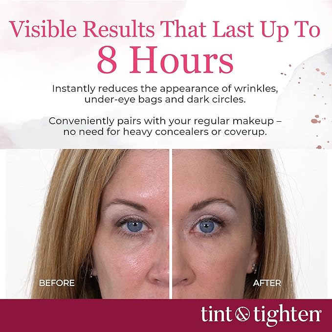 Tint and Tighten Color Smoothing Eye Cream for Wrinkles – Anti Aging Cream Visibly Reduces Under Eye Wrinkles – Eye Cream for Dark Circles and Puffiness – Instant Eye Bag Remover-BrightBean Baby