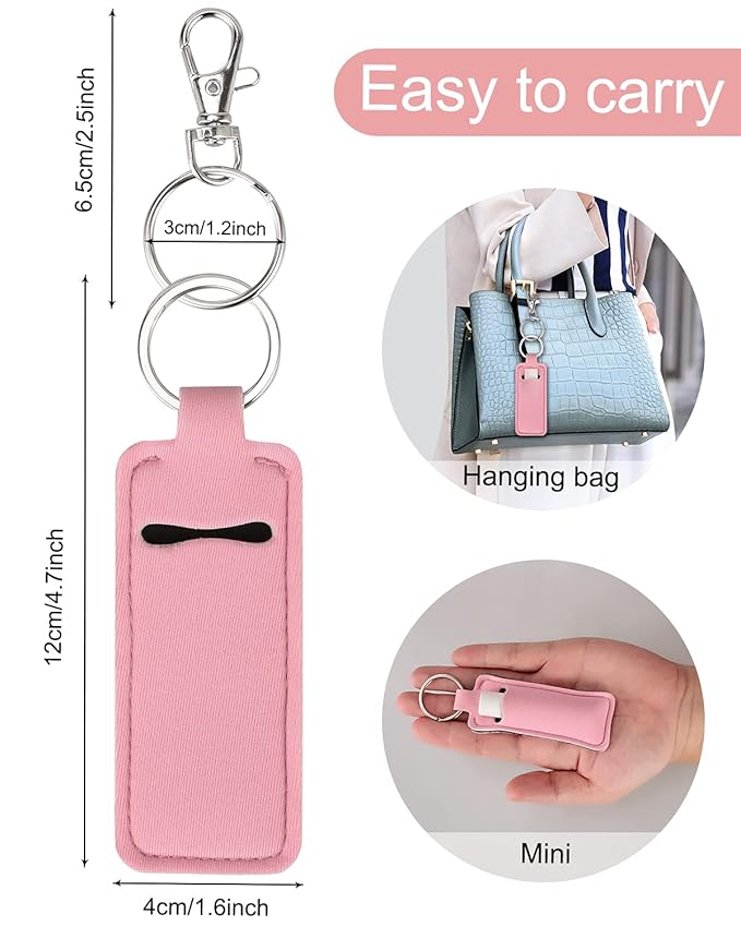 Chapstick Holder Lip Balm Sleeve Pouch Chapstick Holder With Clip Lipstick Lip Gloss Holder Stocking Stuffers Gift for Women (7pcs)-BrightBean Baby