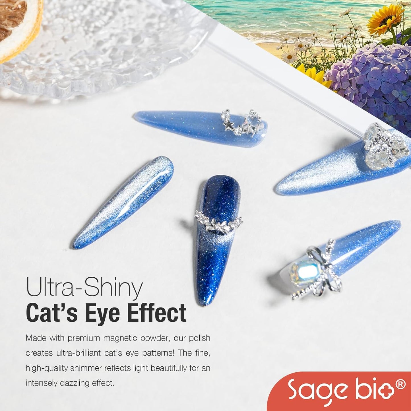 Cat Eye Gel Nail Polish, 15ml Magnetic Gel, High-Gloss Finish, Long-Lasting, DIY Manicure Kit with Magnet Stick, Stunning 3D Magnetic Effect, 05-BrightBean Baby