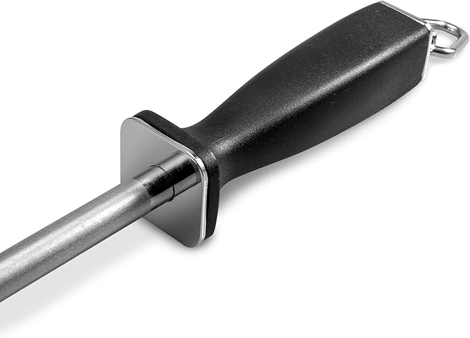 Superior Knife Sharpening Rod, 12 Inch Professional Diamond Brushed Sharpening Steel