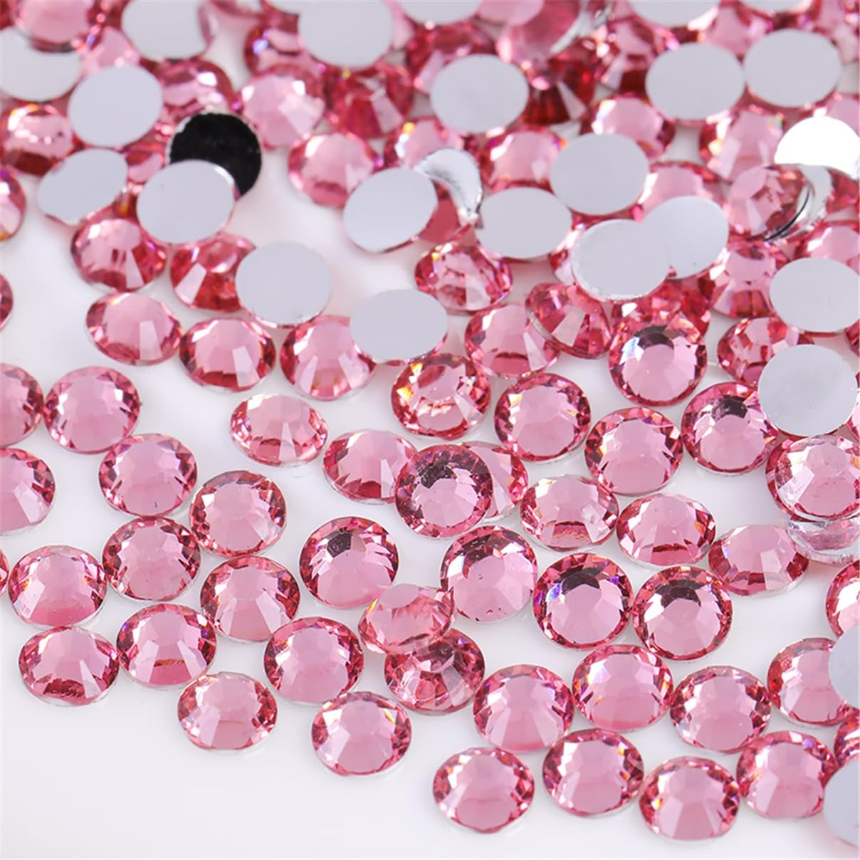 1500 Pieces SS16 4mm Flatback Rhinestones Clear Glass Round Gems Crystals for Nail Art DIY Crafts Clothes Shoes Bags （Pink）-BrightBean Baby