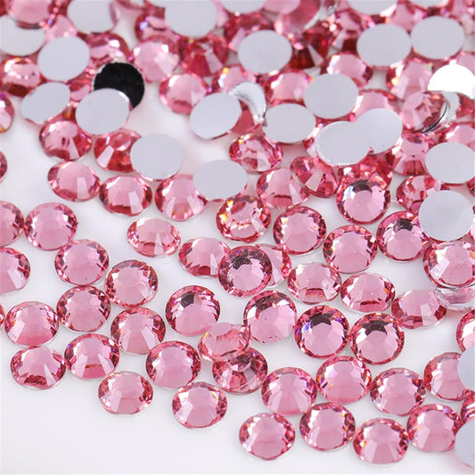1500 Pieces SS16 4mm Flatback Rhinestones Clear Glass Round Gems Crystals for Nail Art DIY Crafts Clothes Shoes Bags （Pink）-BrightBean Baby