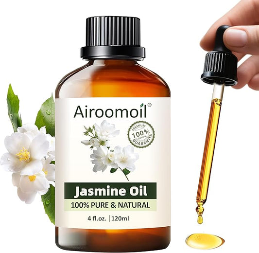 Pure Jasmine Essential Oil, 100% Pure Natural Jasmine Essential Oil, Premium Grade Essential Oils for Diffusers for Home, Skin, Care, Massage, Soap Making, Aromatherapy, 4 Fl Oz | 120ml-BrightBean Baby