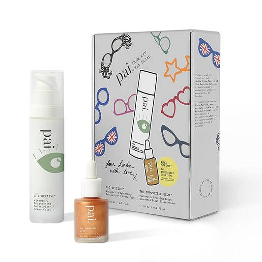 Pai Skincare London | GLOW KIT - FROM LONDON WITH LOVE Beauty Gift Set. Vitamin C Moisturizer + Glow Drops Duo, Suitable for Sensitive Skin + All Skin Types. Made In London.-BrightBean Baby
