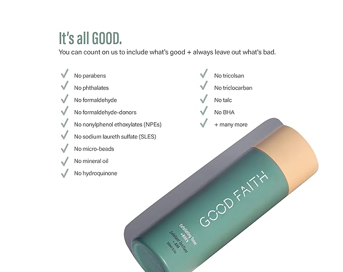 Good Faith - GOOD + Glowing Set - Brightening Skincare Value Kit - 3pcs Exfoliating Toner, Brightening Serum, Softening Moisturizer - Vegan - Cruelty Free-BrightBean Baby