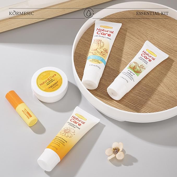 facial skin care set - facial gift sets for women - mini skincare products - body lotion, foot cream, cleanser, lip balm, hand salve-BrightBean Baby
