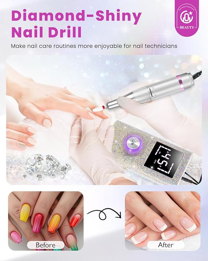 CozyZen Cordless Electric Nail Drill, 45000 RPM Rechargeable Diamond E-File, Portable & Low Noise for Acrylic/Gel Nails, Manicure & Pedicure - Professional & Home Use-BrightBean Baby