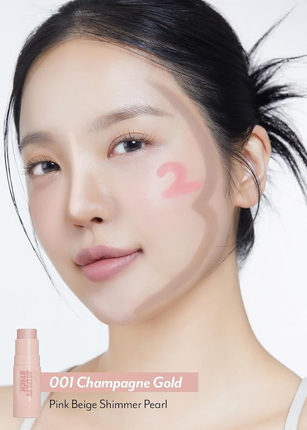 I'm Meme Highlighter Stick for Face - I'm Multi-stick | Daily Use, Buildable, Portable, Easy Blending Matte Finish, 001 Champagne Gold, 0.25 Oz-BrightBean Baby