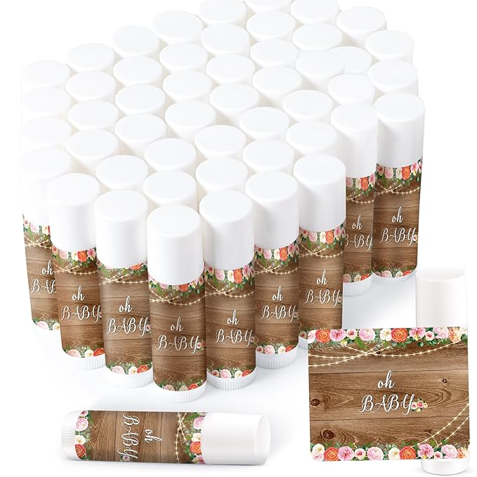 40 Pieces Lip Balm Bulk Baby Shower Jasmine Lip Balm Favors Floral Moisturizing Lip Balm for Women Children Men Girl kids Gender Reveal Favors Gift Baskets (Floral)-BrightBean Baby