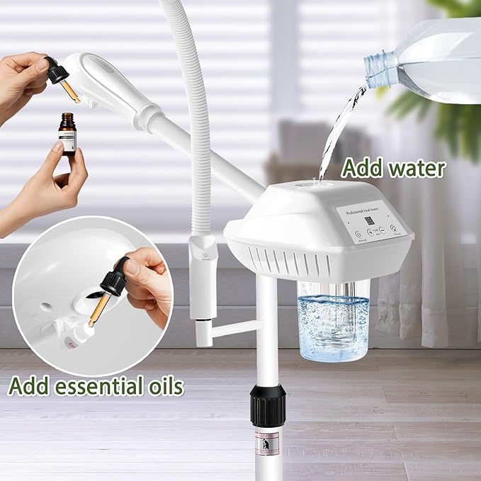 Professional Facial Steamer for Deep Hydration,2in1 Ozone Face Steamer with 5X Magnifying Lamp,Suitable for Home Use or Beauty Spa Deep Cleansing and Hydration-BrightBean Baby
