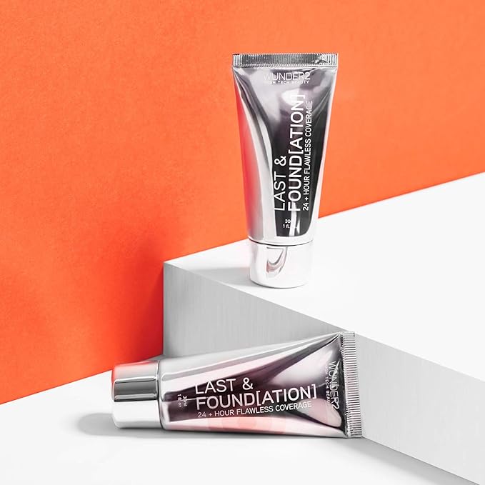 WUNDERBROW Full Coverage Foundation, Last & Found[ation] – Buildable Full Coverage Liquid Foundation For 24+ Hours Wear – Long Lasting, Waterproof, Nude-BrightBean Baby