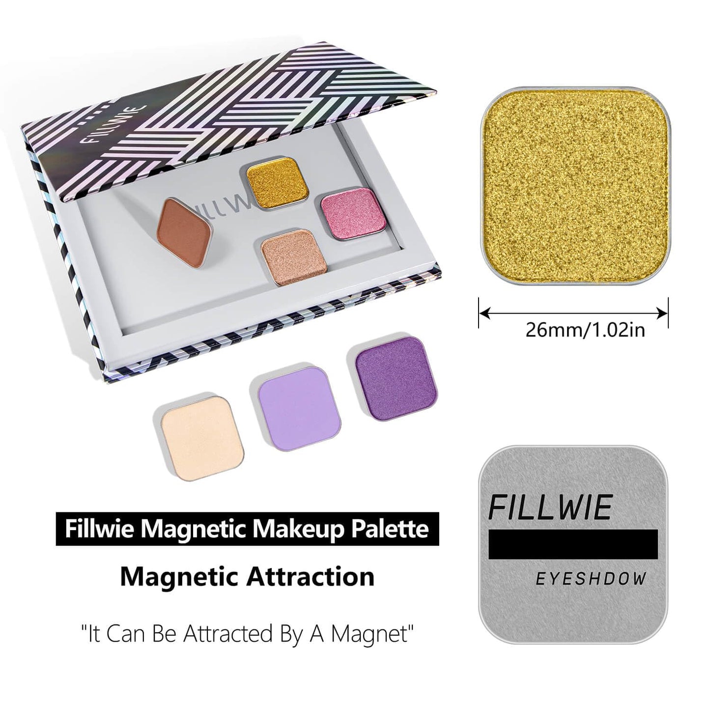 Magnetic Single Eyeshadow Gold Shimmer Highly Pigmented Blendable Longwear Powder in Magnetic Refill Pan for Custom Palette Easy to Apply and Remove (Meadow Glow)-BrightBean Baby