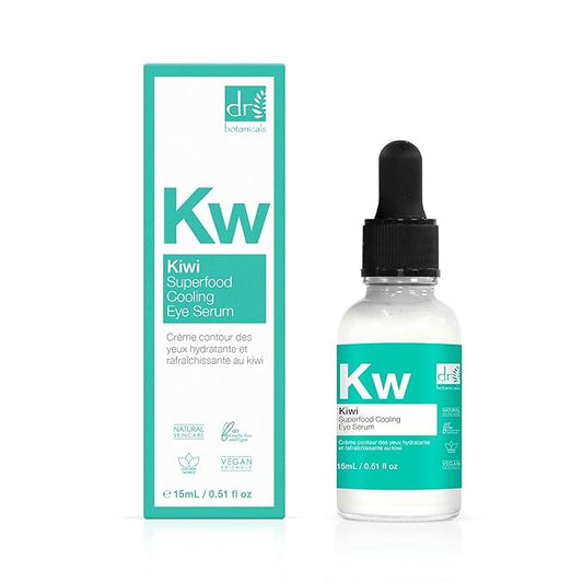 Dr Botanicals Refreshing Eye Cooling Serum with Vitamin C, Kiwi Fruit Oil to reduce Wrinkles, skin imperfections. Hydrating, Brightening and promotes Youthful Skin 15 ml / 0.5 Fl oz-BrightBean Baby