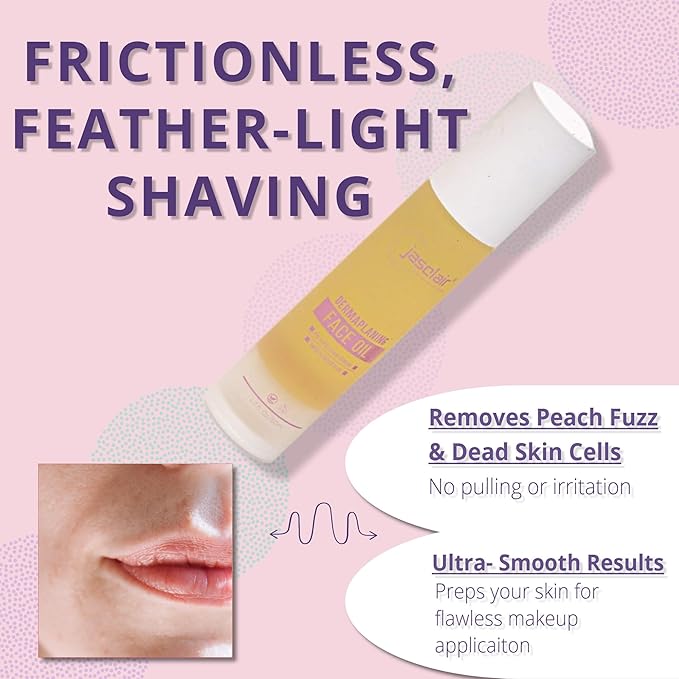 Dermaplaning Oil - Smooth Glide Skin Barrier Shave Oil for Women - Use with Dermaplaning Tool, Facial & Eyebrow Razor, Microblades- Softens Skin Pre & Post Shave-BrightBean Baby