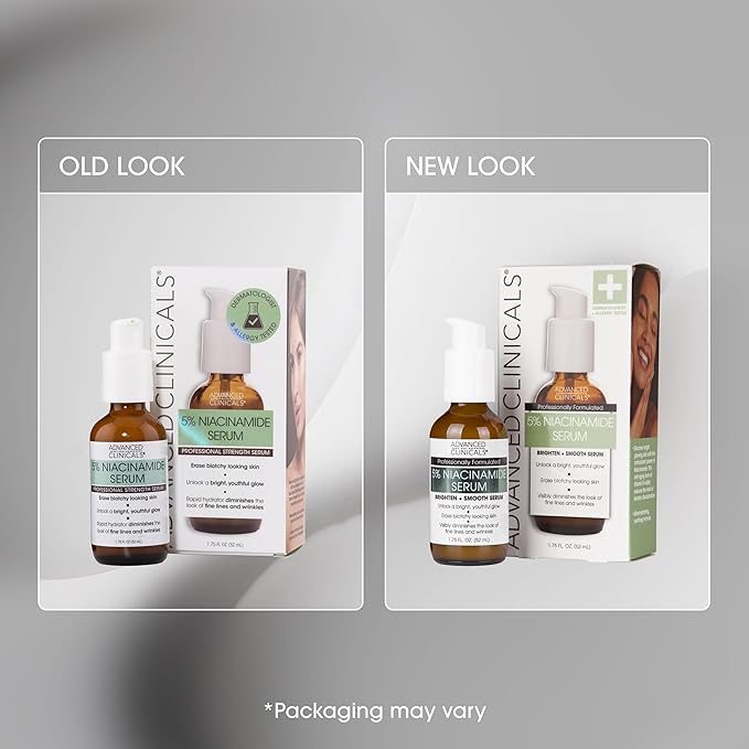 Advanced Clinicals Niacinamide Serum | 5% Niacinamide Serum For Face With Hyaluronic Acid, Ferulic Acid, Aloe Vera, & Fruit Extracts Helps Improve Look Of Dark Spots & Uneven Skin Tone, 1.75 Fl Oz-BrightBean Baby
