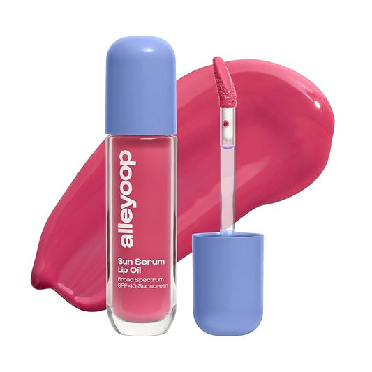 ALLEYOOP Sun Serum Lip Oil SPF 40 – Tinted Lip Oil with SPF, Hydrating Tinted Lip-Moisturizer for Women, Lips Sunscreen for Cracked Lips, Smooths & Soothes, Vegan, Travel-Friendly, Whirlwind-BrightBean Baby