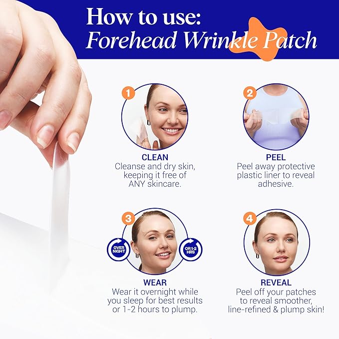 Wrinkles Schminkles Forehead Wrinkle Patches, 2-Pack, Reusable Hypoallergenic Silicone Smoothing Pads + Silicone Patch Cleanser 2 oz, Clean Silicone Patches Without Breaking Down The Adhesive-BrightBean Baby