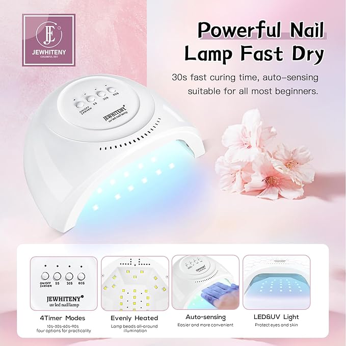 JEWHITENY 27 Colors Nail Polish Kit with U V Light, U V LED Nail Dryer Lamp Curing Gel Nail Polish Set Popular Gel Polish Set DIY at Home, Nail Manicure Tools-BrightBean Baby
