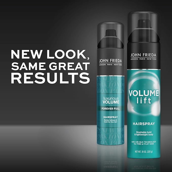 John Frieda Volume Lift Hairspray, Volumizing Hairspray with Air-Silk Technology for Fine or Flat Hair, Adds Body, Long-Lasting Hold, and Fullness for Fine, Thin Hair, 10 Oz, Pack of 2-BrightBean Baby