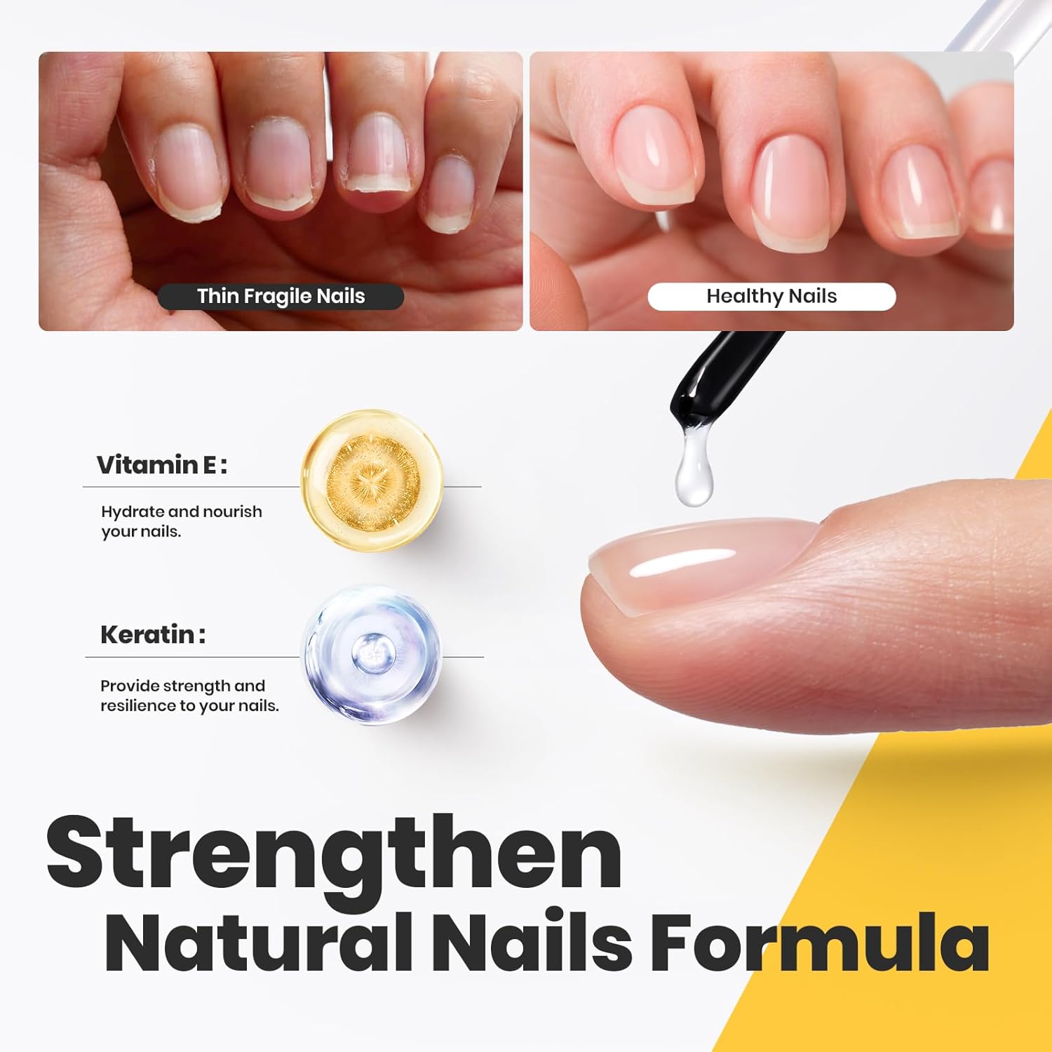 Beetles Top Coat Nail Polish, 15ml Clear Nail Polish Quick Dry, High Gloss Shine Finish and Long Lasting Nail Protector Nail Art Design Diy Gifts for Women-BrightBean Baby