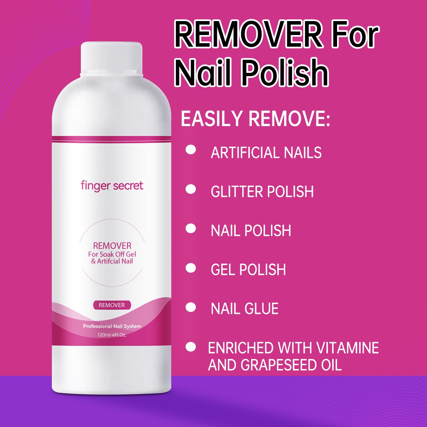Nail Polish Remover 8Fl.Oz Nail Polish Remover Kit Polish Remover for Nails Glue Artificial Nails,Glitter Polish,Hard Builder gel,dip powder,poly gel,acrylic powder Remove-BrightBean Baby